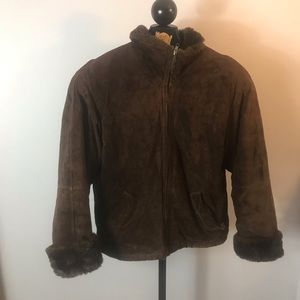 Talbots Brown Suede Leather Jacket